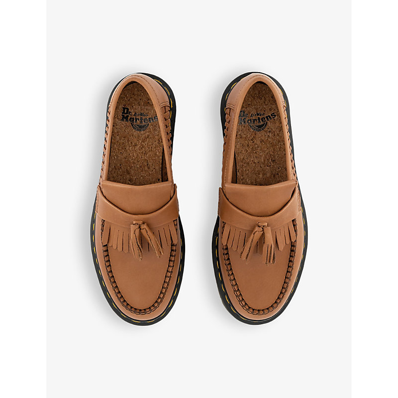 Mens British Tan Adrian Woven Leather Loafers