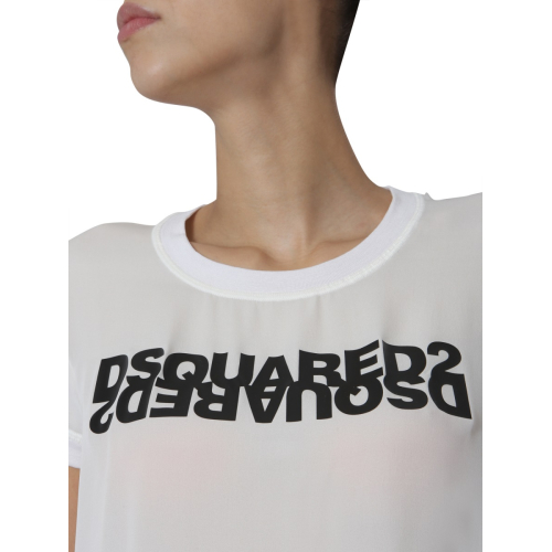 Mirrored logo georgette top