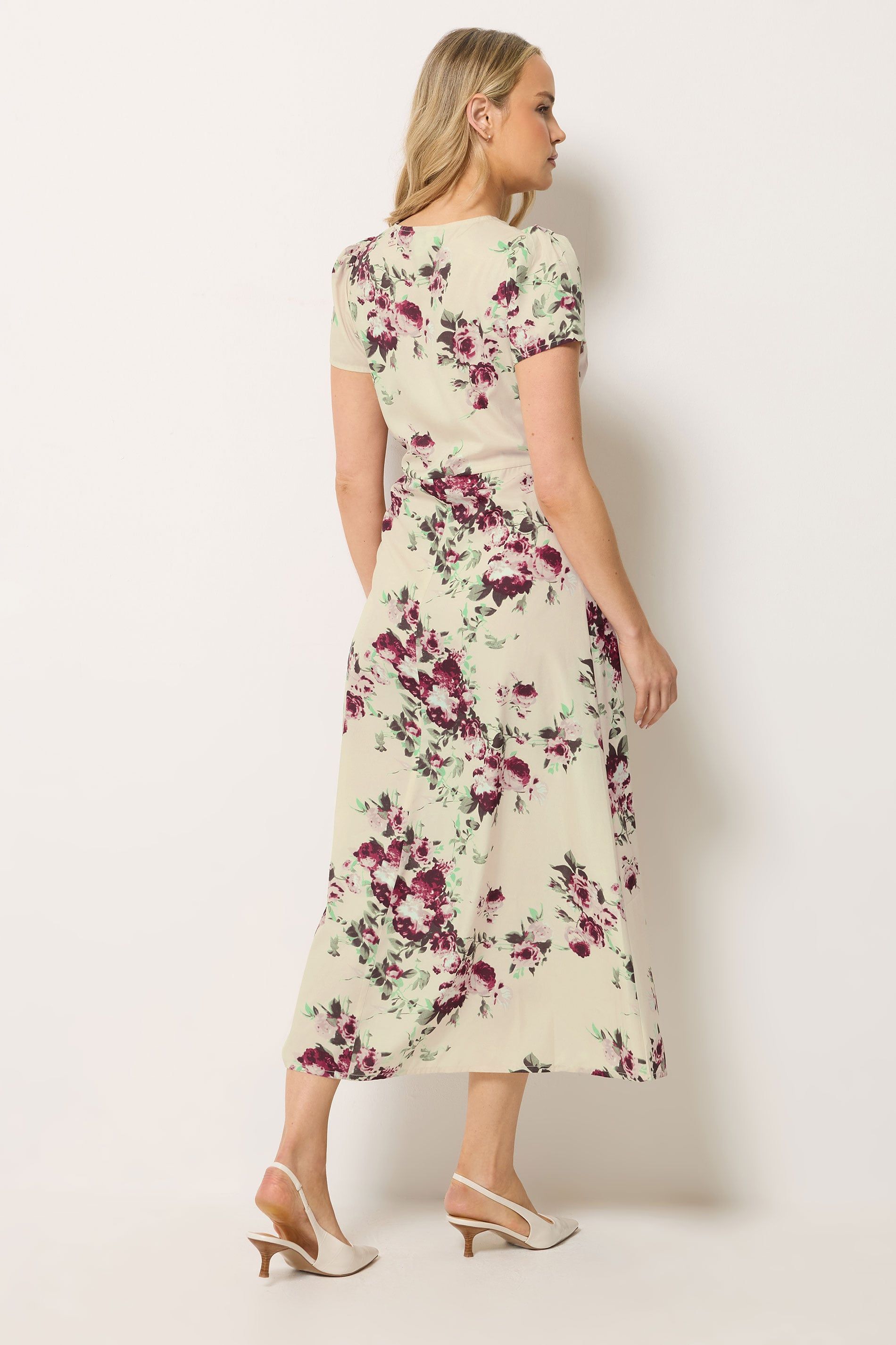 Long Tall Sally Women's Tall Floral Print Midi Dress in Crea