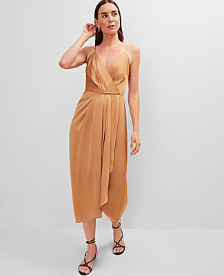 Ann Taylor Draped Midi Sheath Dress