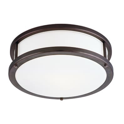 Conga 4.5" 2-Light Opal Glass Flush Mount in Bronze