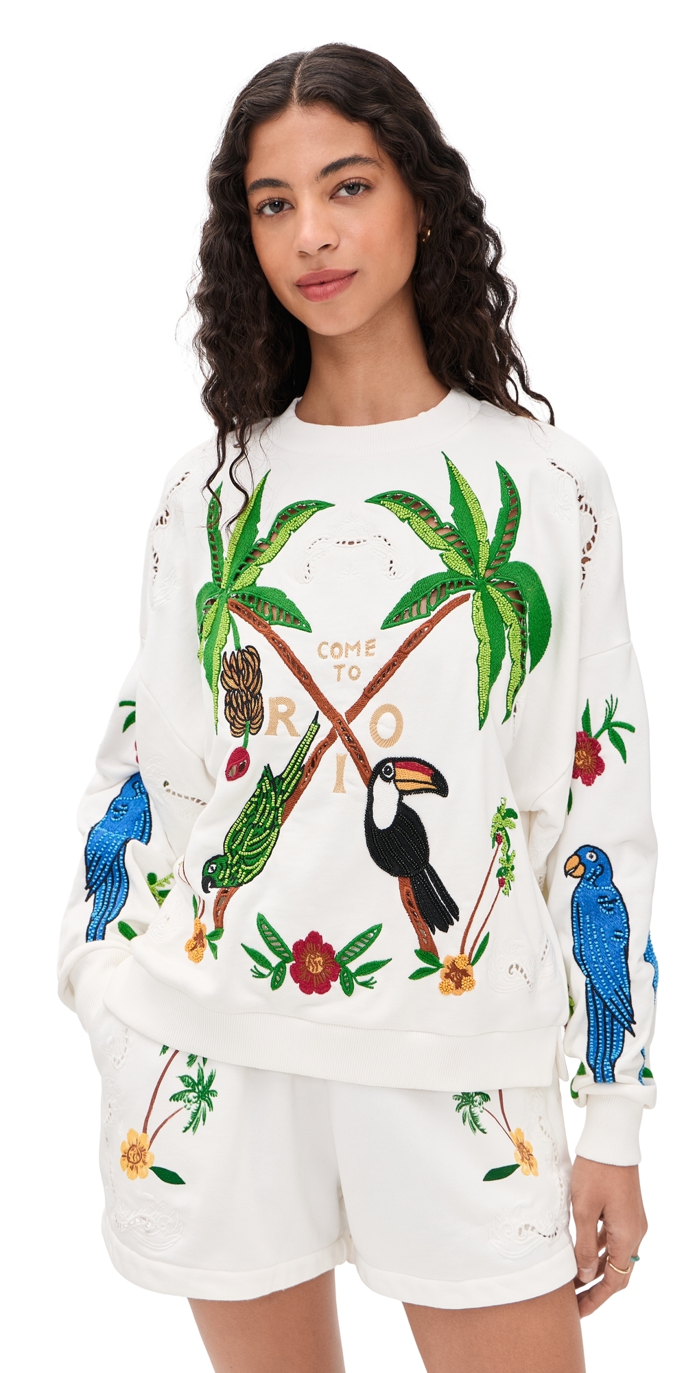 Coconut Trees Come To Rio Sweater Off-White 