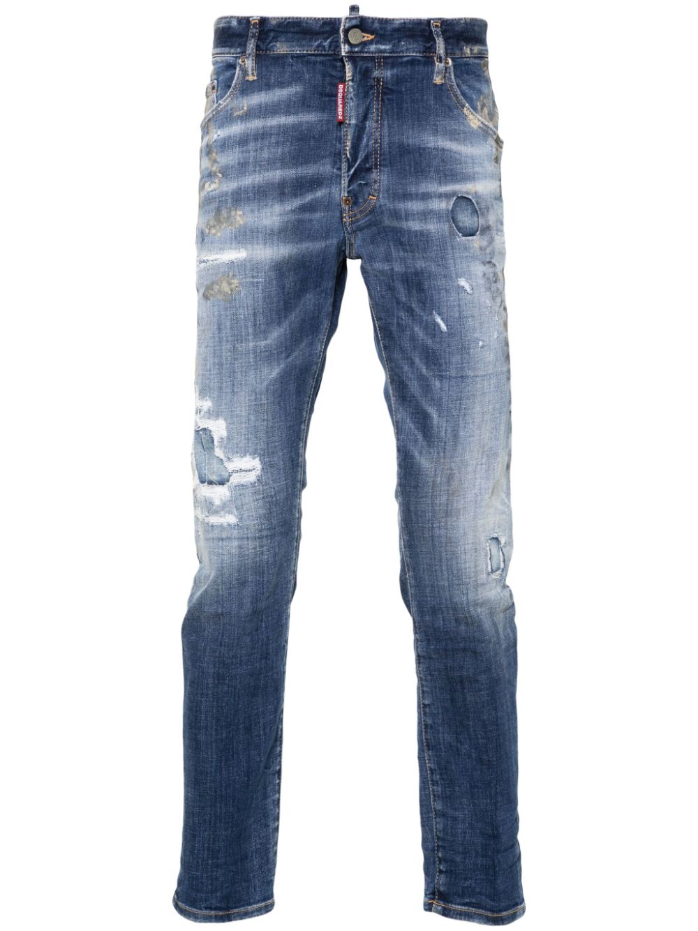 Skater distressed ripped skinny jeans - Blue
