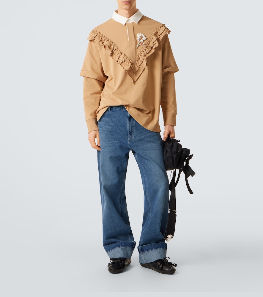 Crystal-embellished straight jeans
