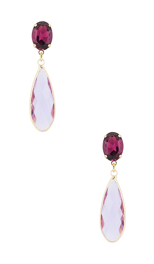 Anton Heunis Omega Clasp Colour Drop Earrings in Purple