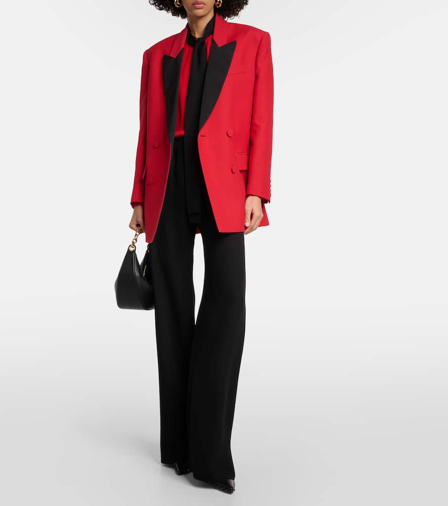 Mid-rise silk wide-leg pants