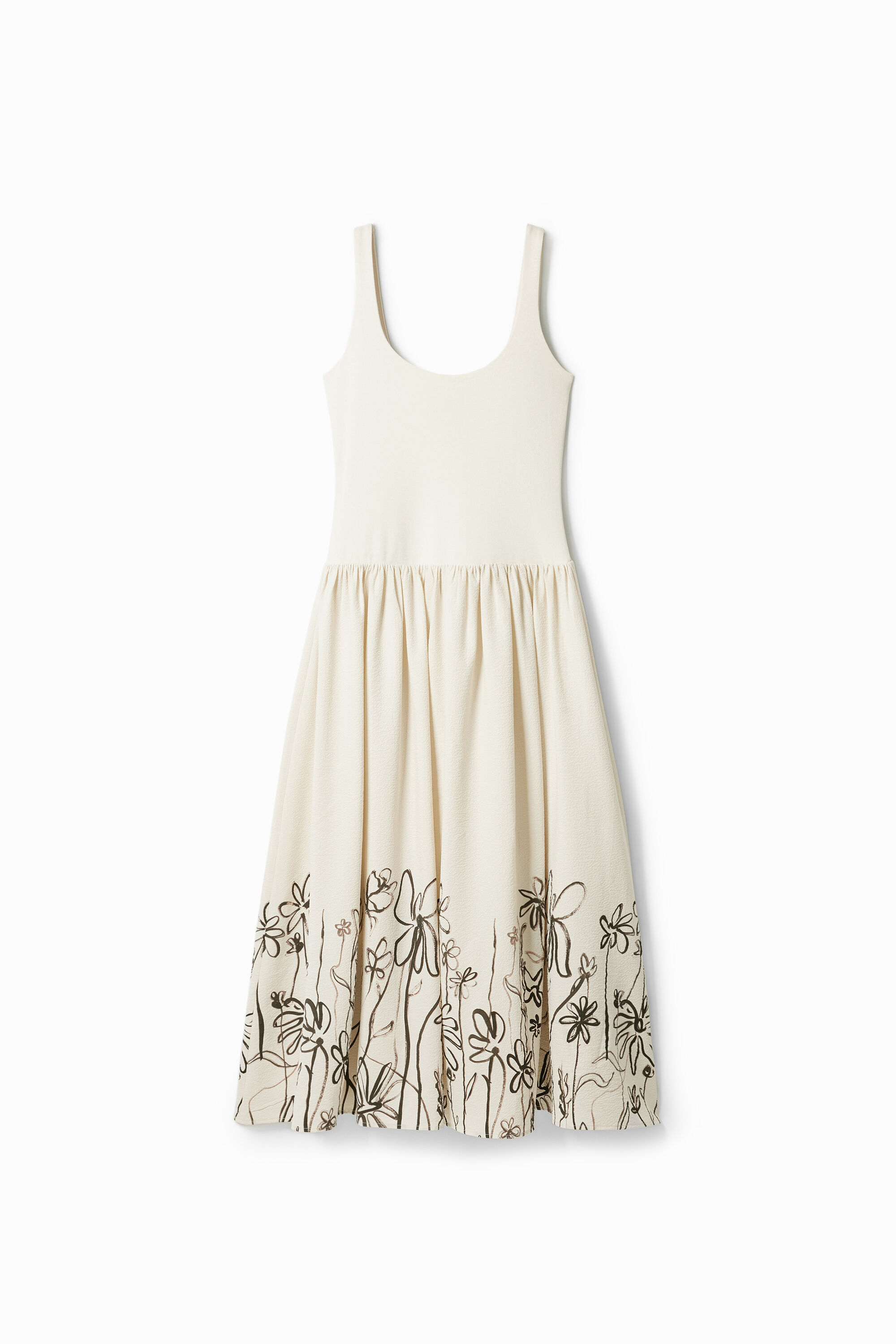 Floral flared midi dre