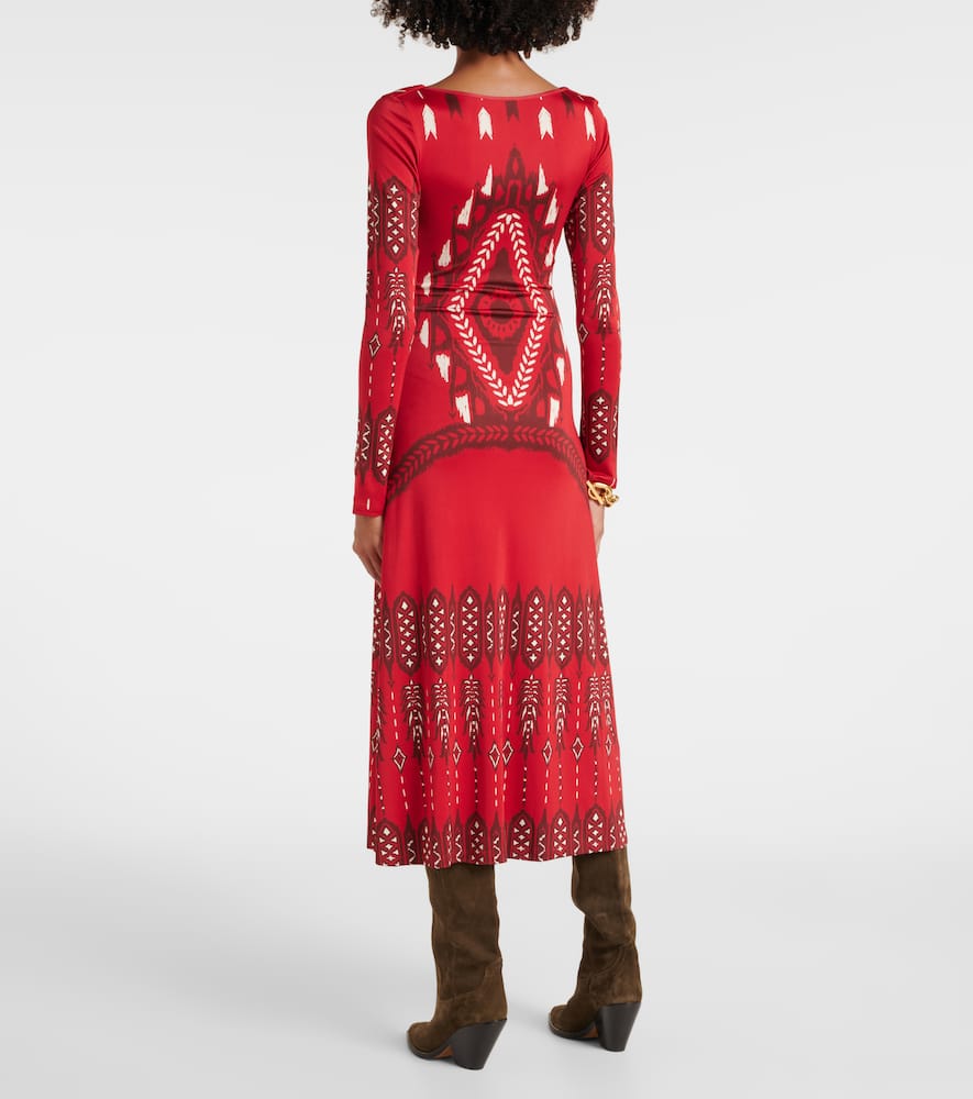 Printed jersey maxi dress