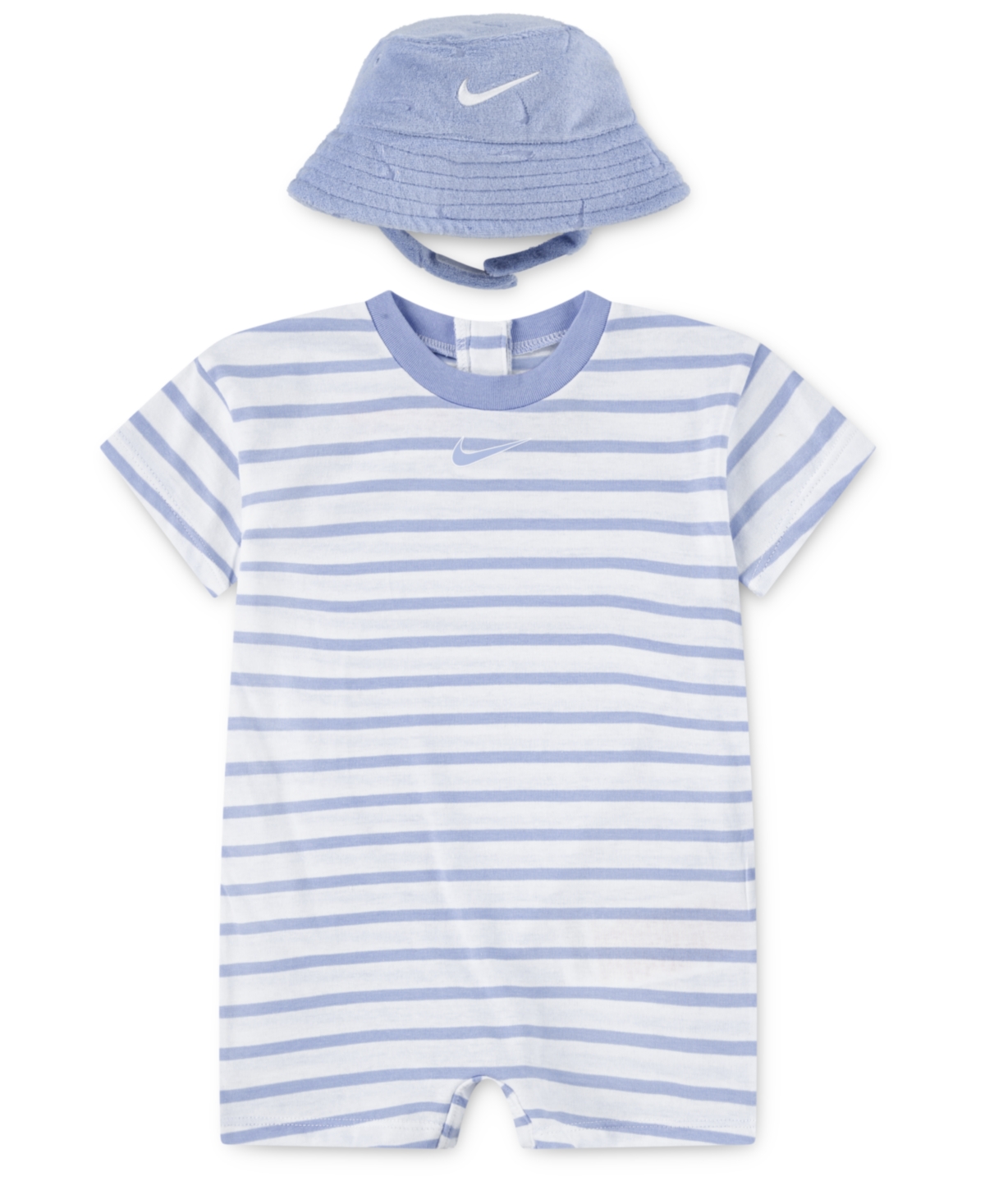 Baby Boys Short Sleeve Romper with Bucket Hat - Cobalt Bliss