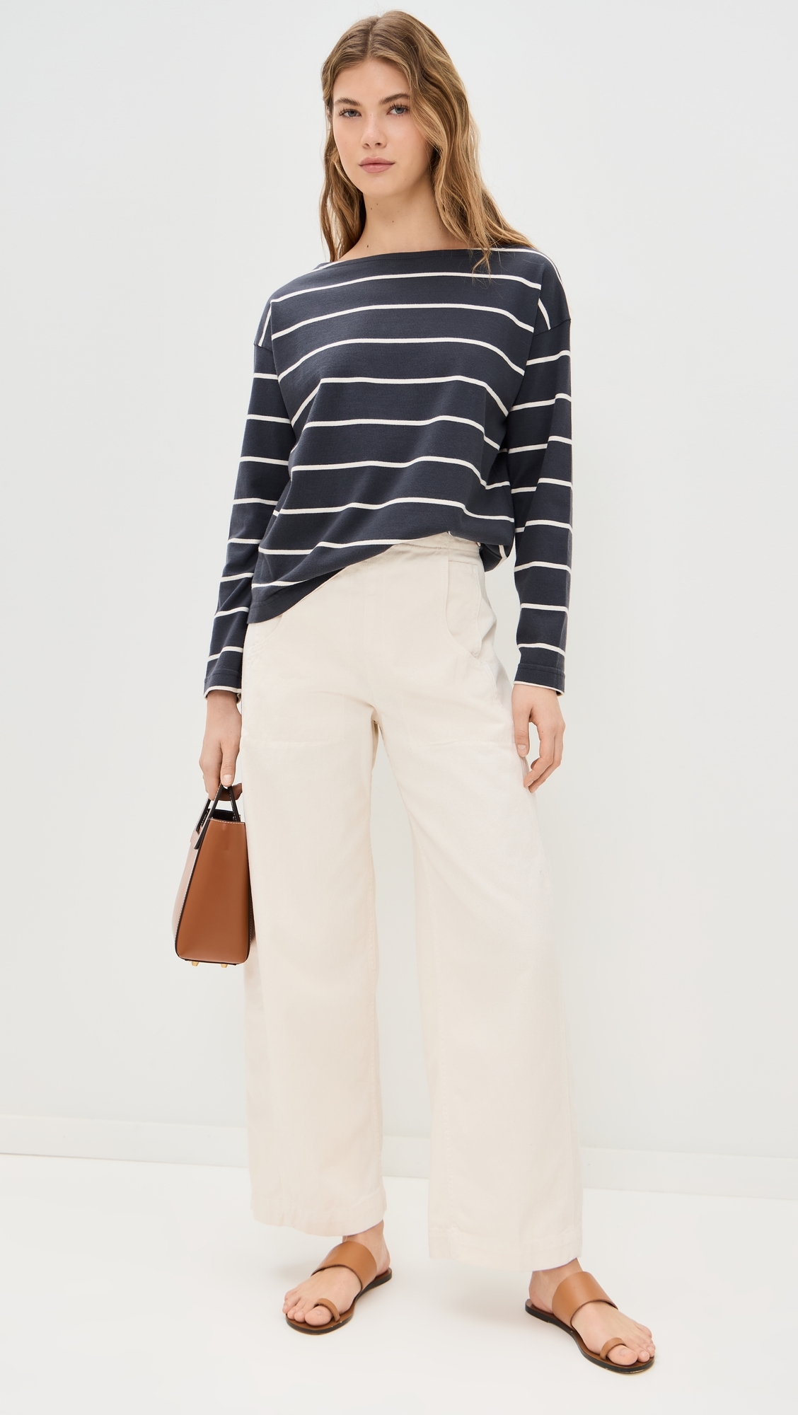 Sport Jersey Boatneck Top Osprey Stripe
