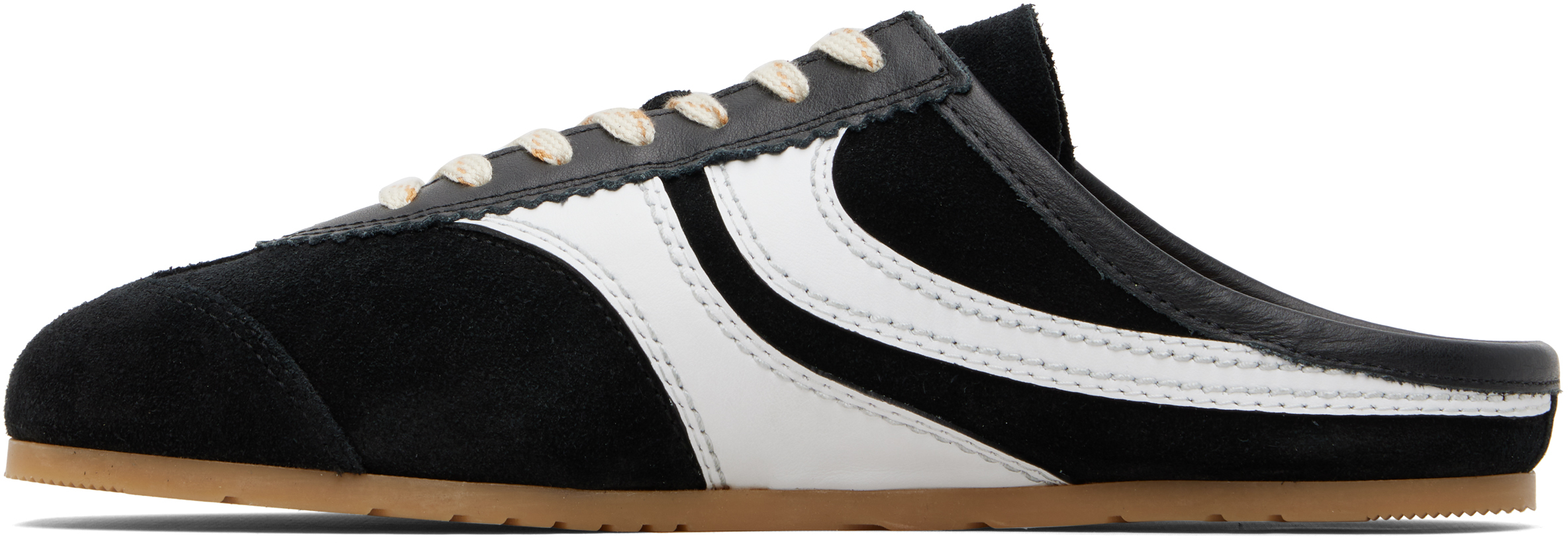Black Suede Sneaker Mule Loafers