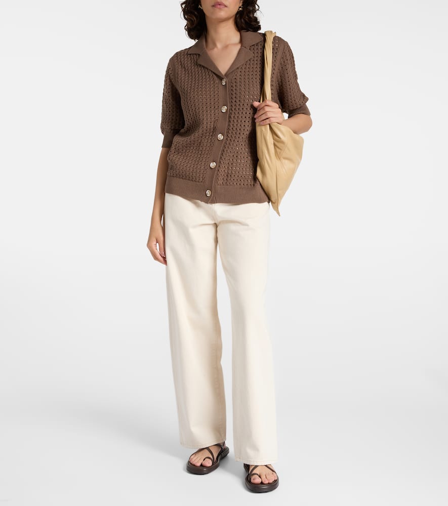 Ellie open-knit cotton shirt