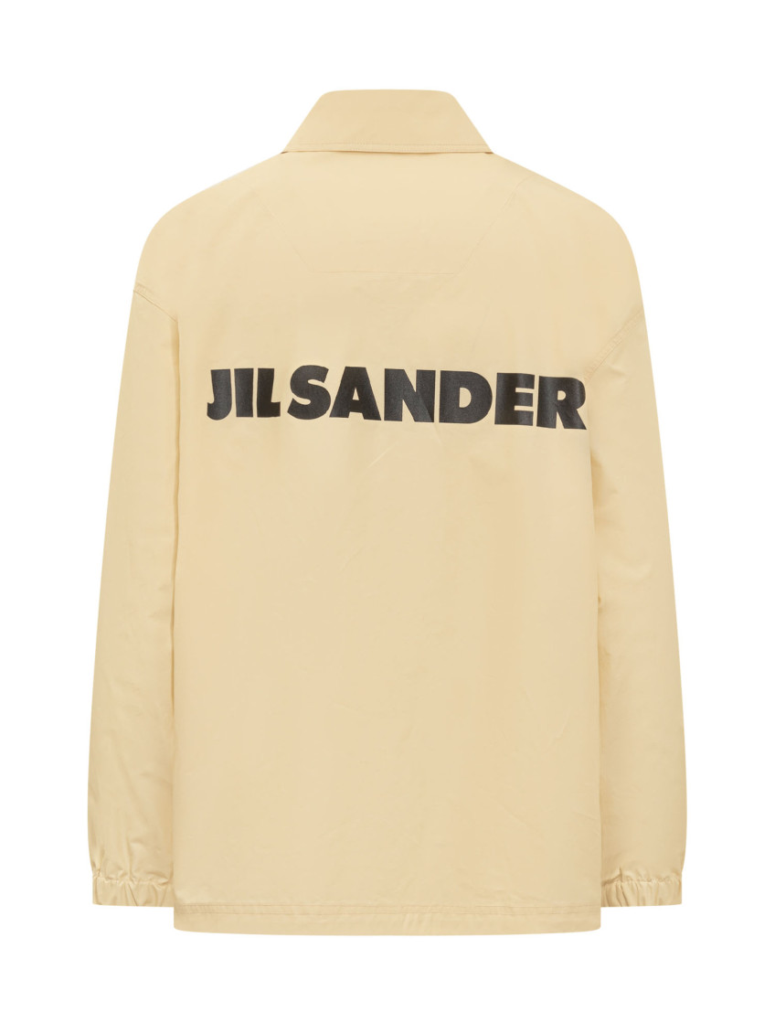 Logo-print shirt jacket