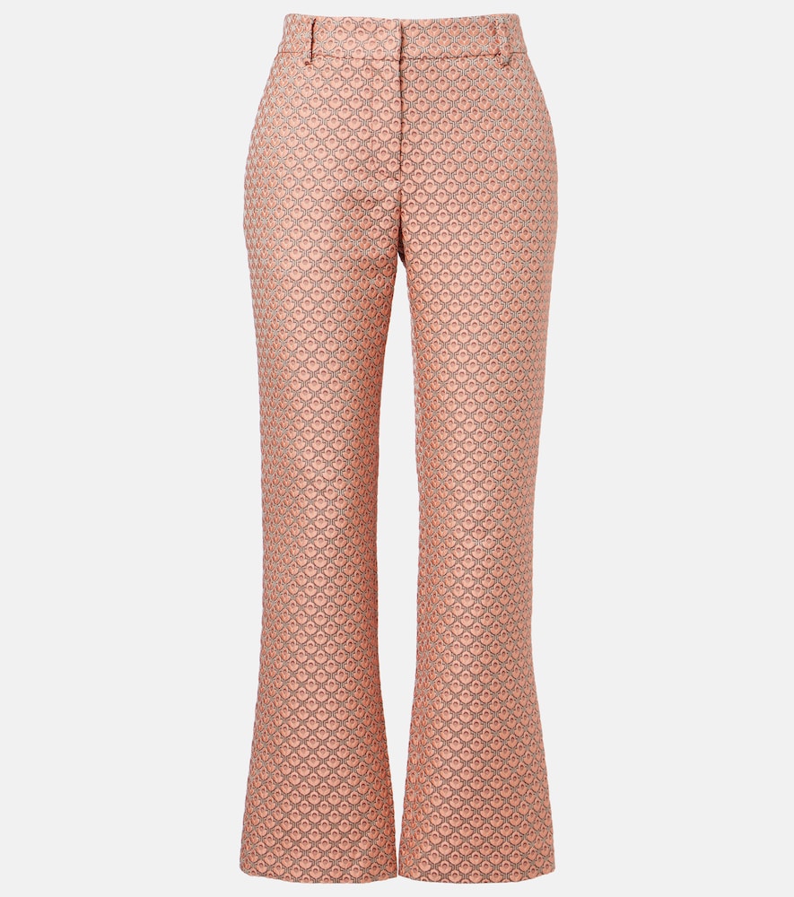 24/7 floral jacquard straight pants