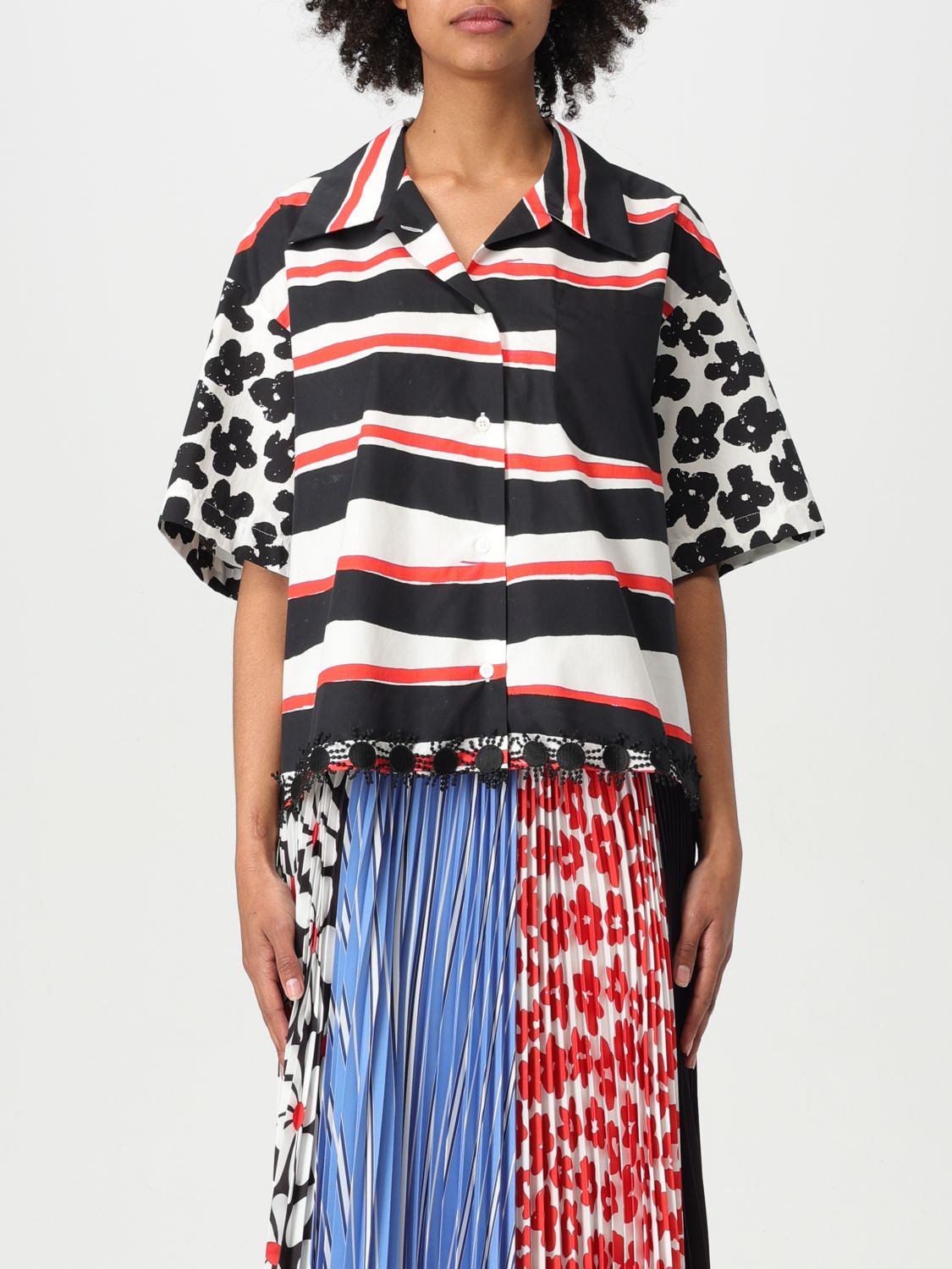 Striped cotton shirt - Black