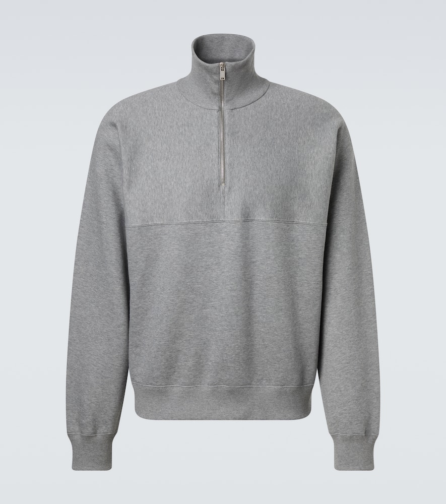 Cotton terry half-zip sweatshirt