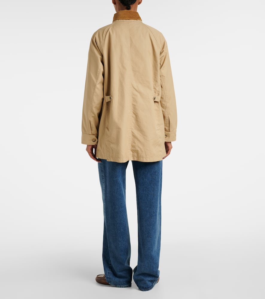 Corduroy-trimmed cotton field jacket