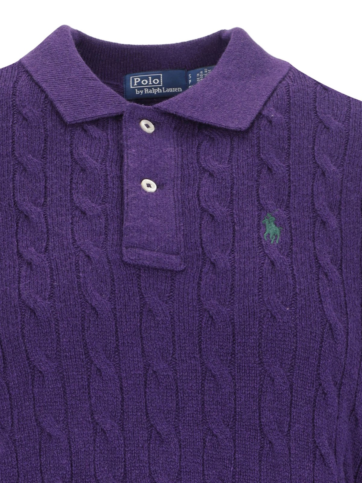 Braided Knit Polo Shirt