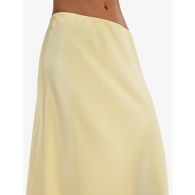 Womens Aubree High-Waist Satin Midi Skirt