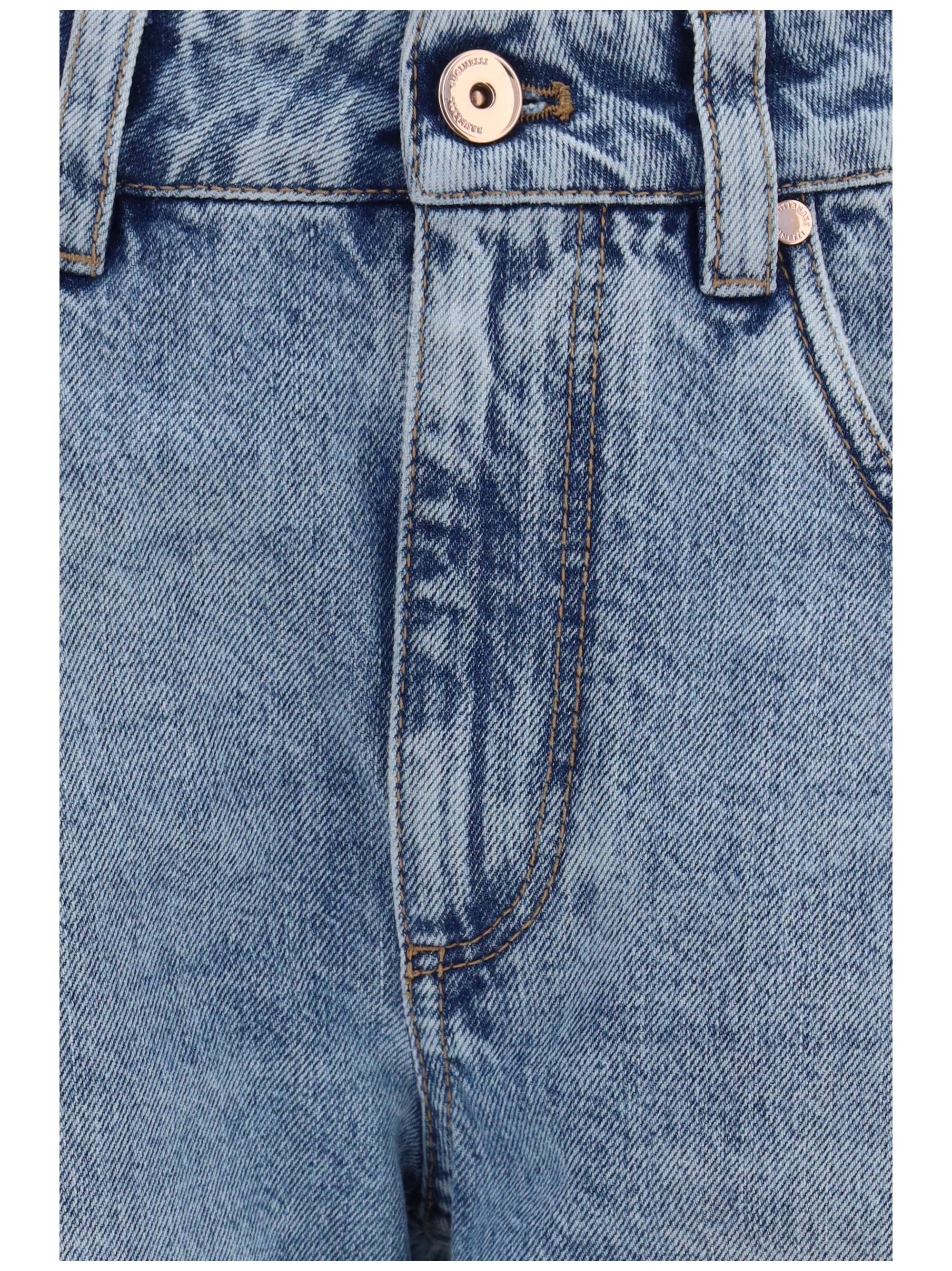 Straight-Leg Denim Jeans — Blue