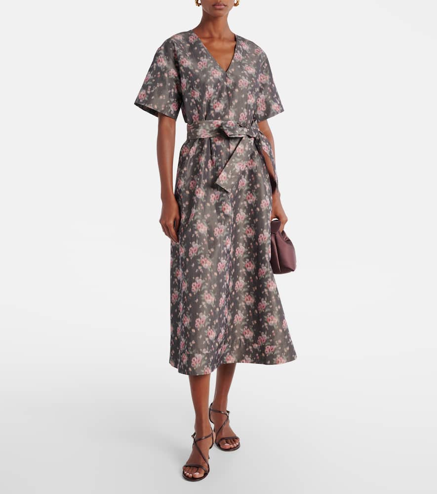 Lunetta floral taffetta midi dress
