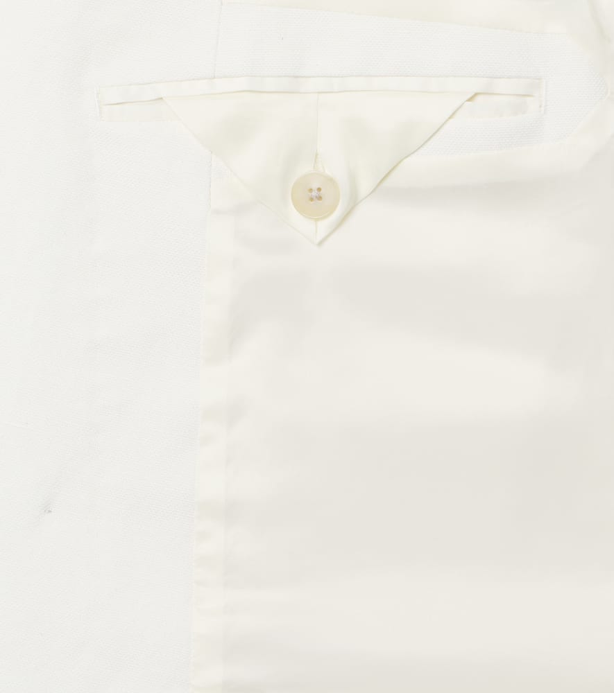 Double-breasted wool, cotton, and linen blazer