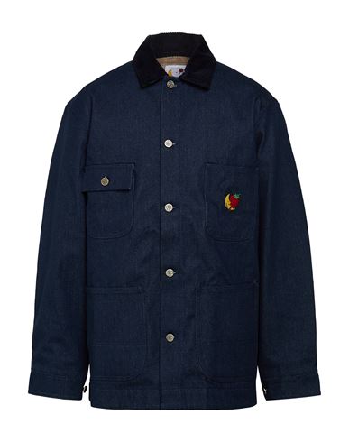 Man Denim outerwear Blue Size L Cotton