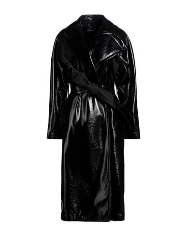 Woman Overcoat & Trench Coat Black Size XS Polyester, Polyurethane