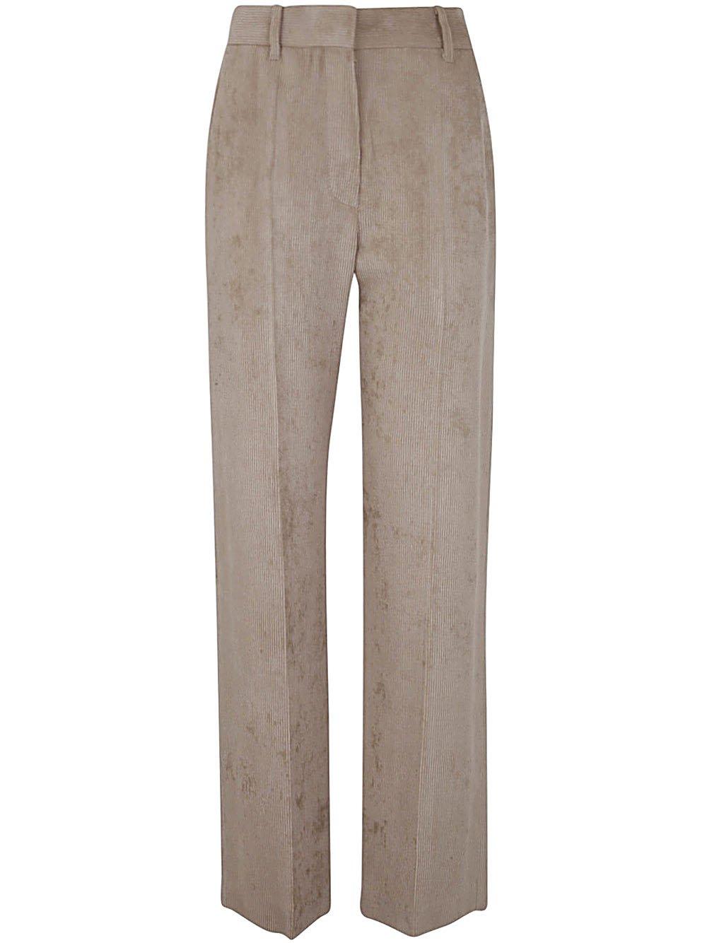 Corduroy straight-leg trousers - BEIGE