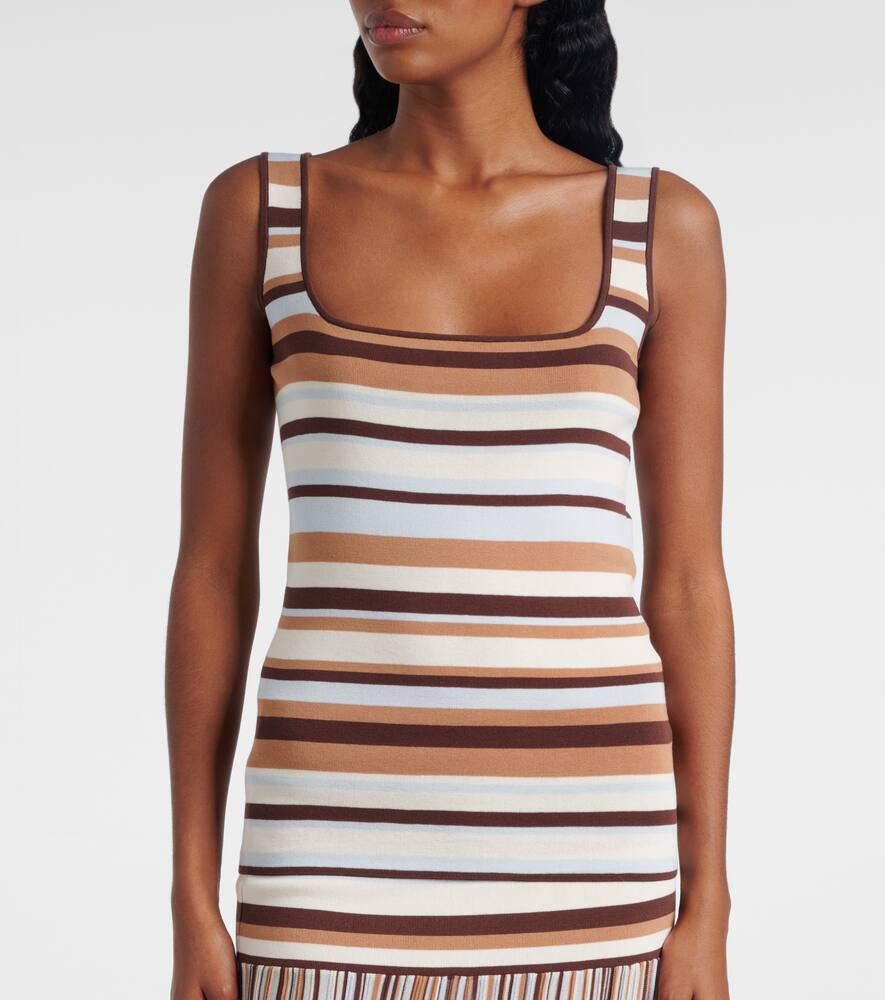 Faithfull Enya striped knitted cotton-blend top