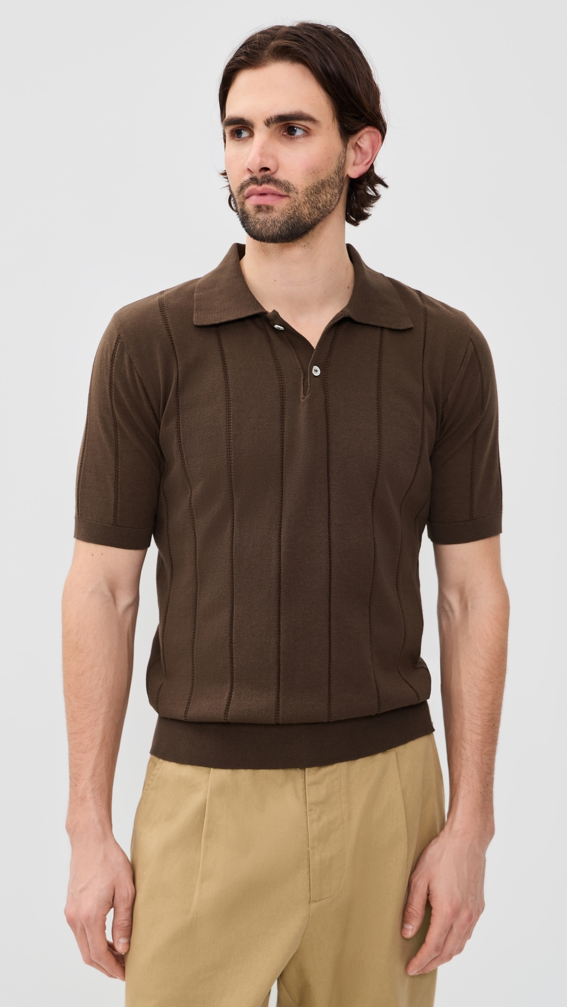 Jacobs Knitted Polo Brown