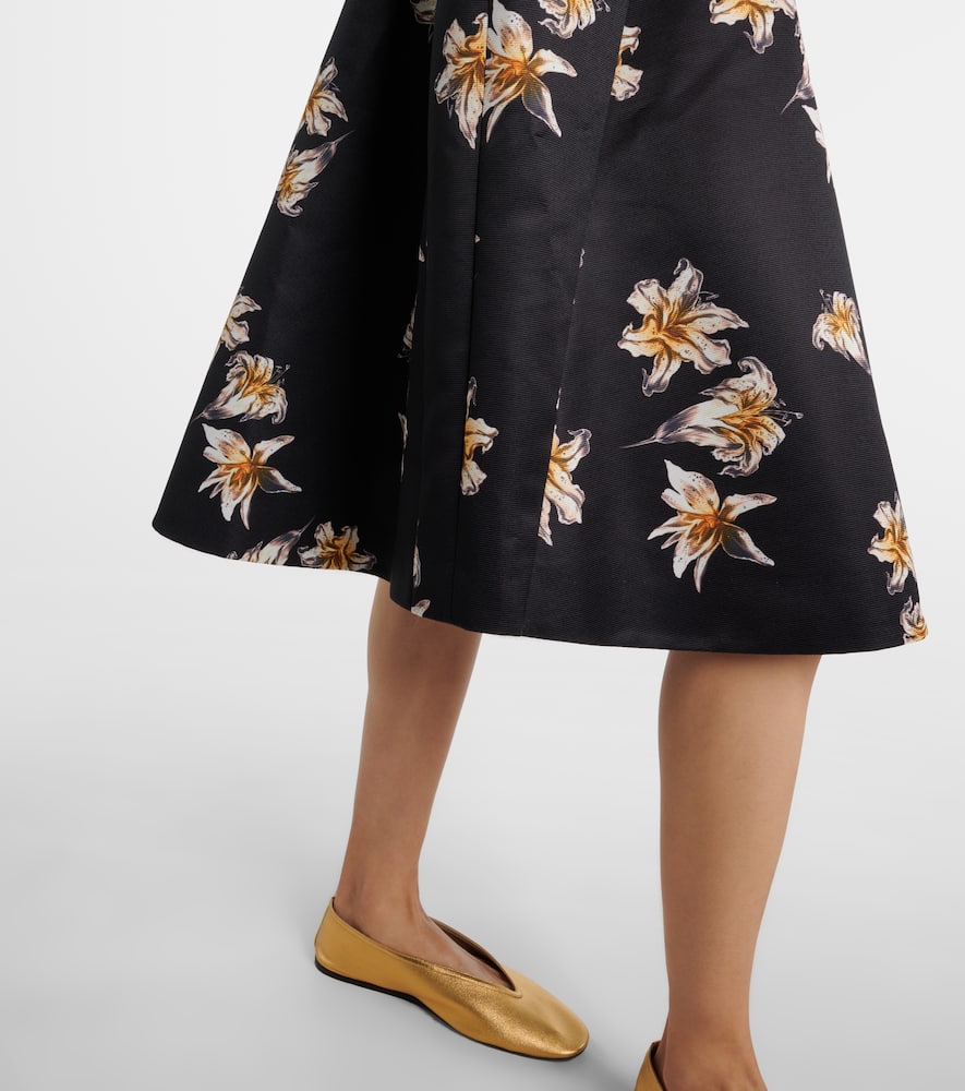 Uccellina floral duchess satin midi dress