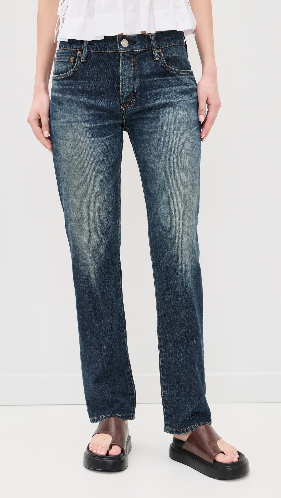 Slim Straight Jeans Dark Blue