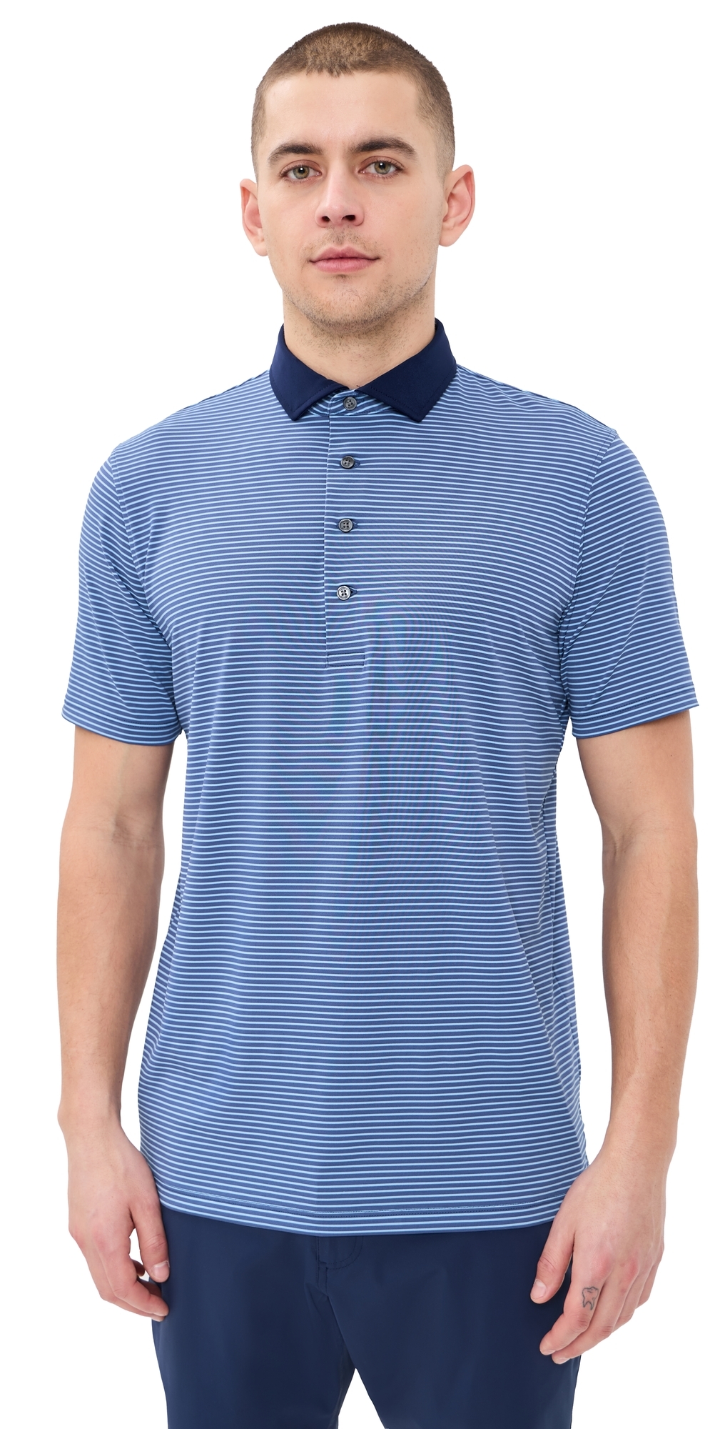 Aurora Striped Polo Falcon/Wolf Blue