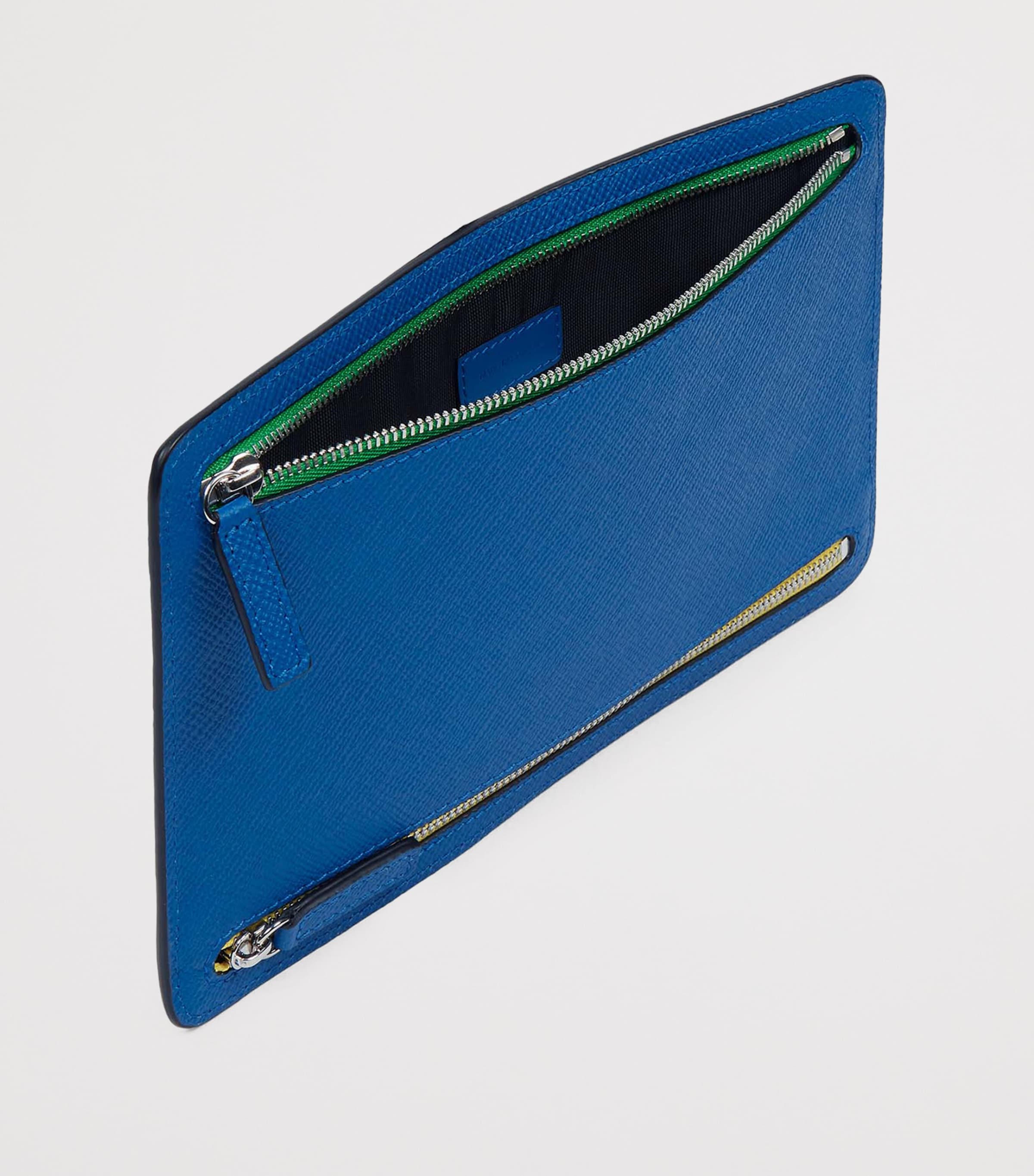 Smythson Panama Leather Multi-Zip Travel Wallet
