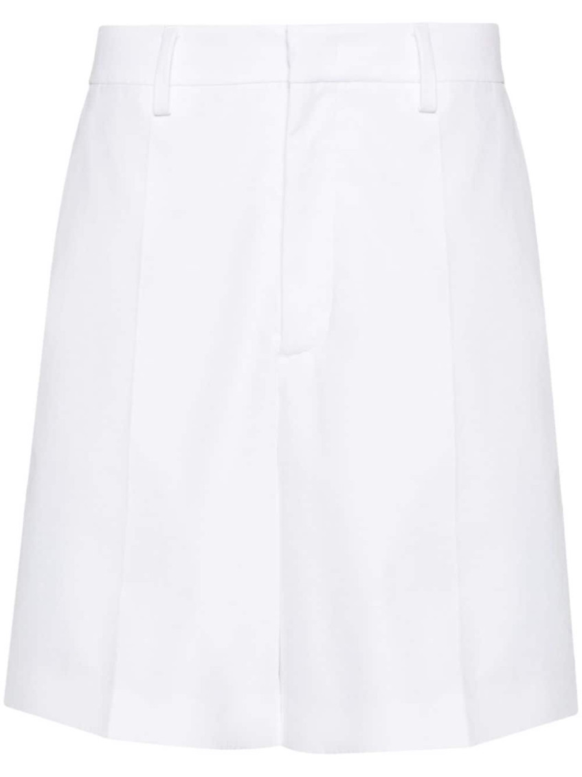White Wool Blend Bermuda Shorts
