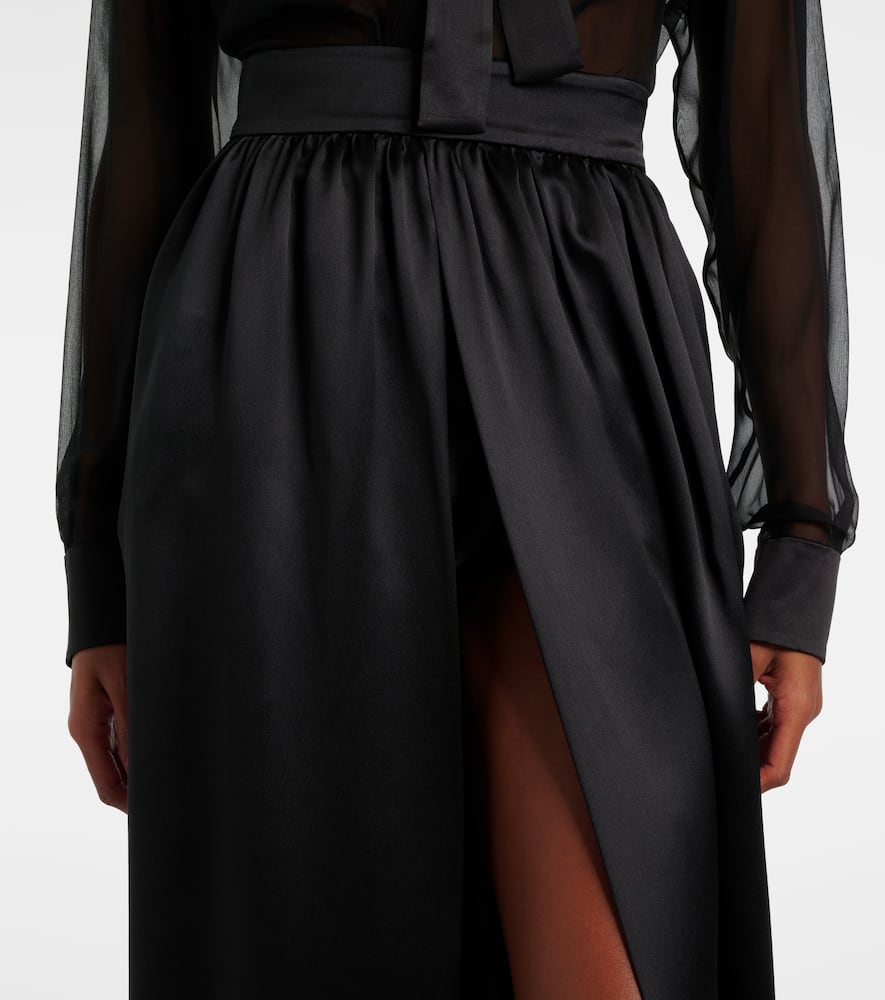 Silk satin maxi skirt
