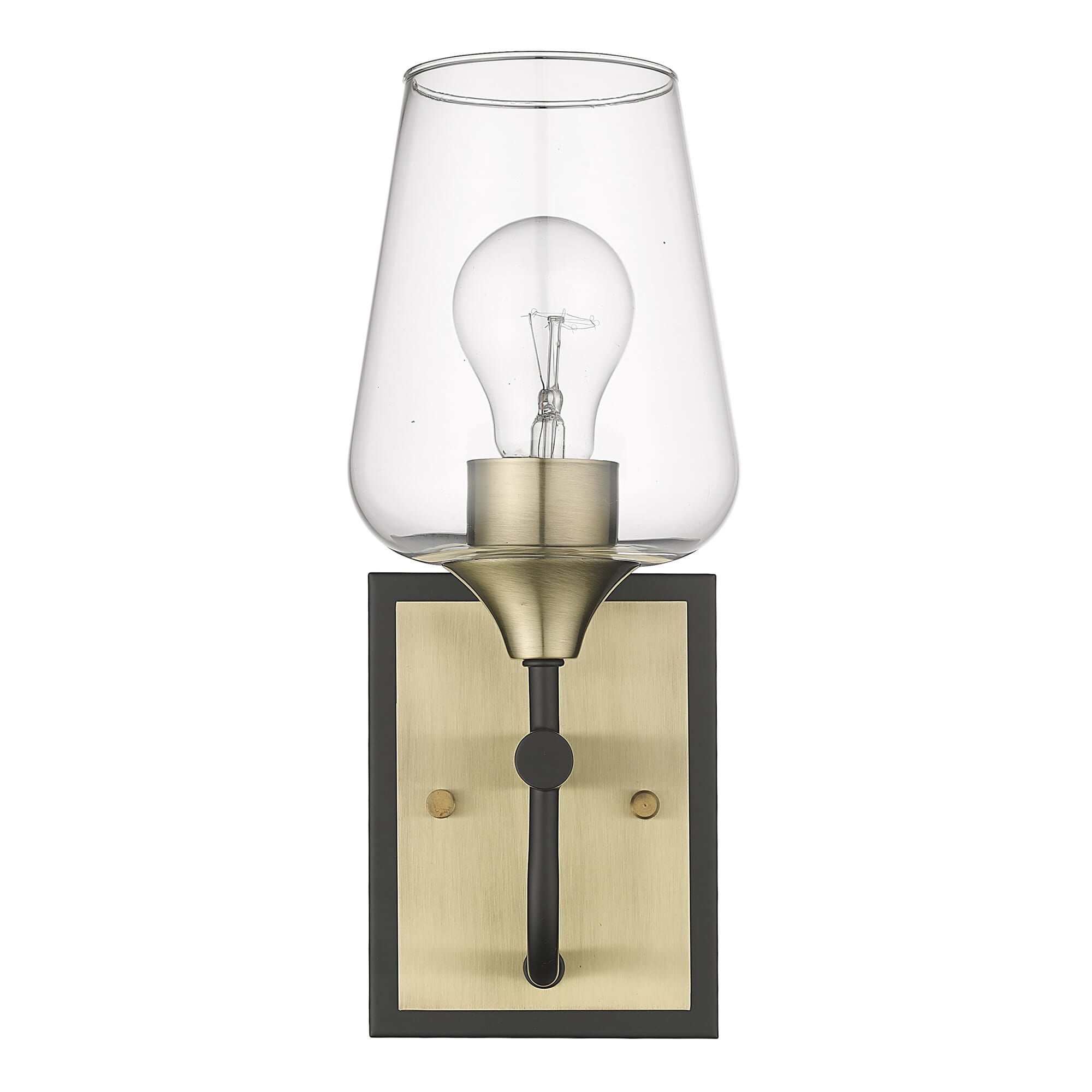 Antique Brass and Black One Light Vanity from the Gladys Collection