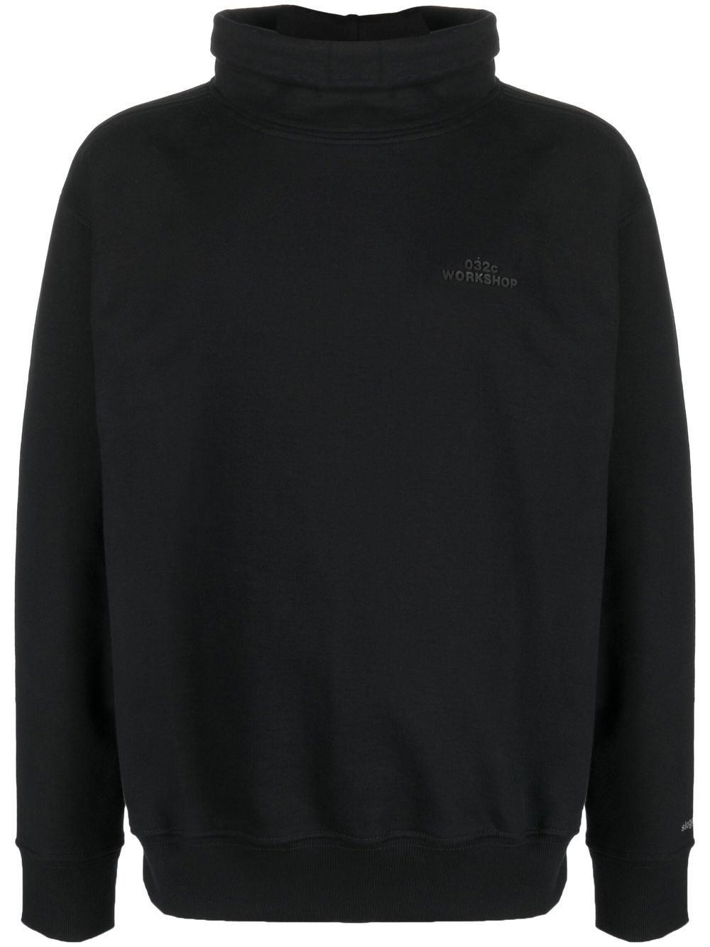 Roll-neck logo-print sweatshirt - Black