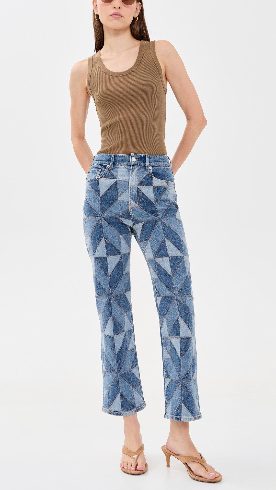 Dylan Ankle High Rise Straight Leg Jeans Prism Blue