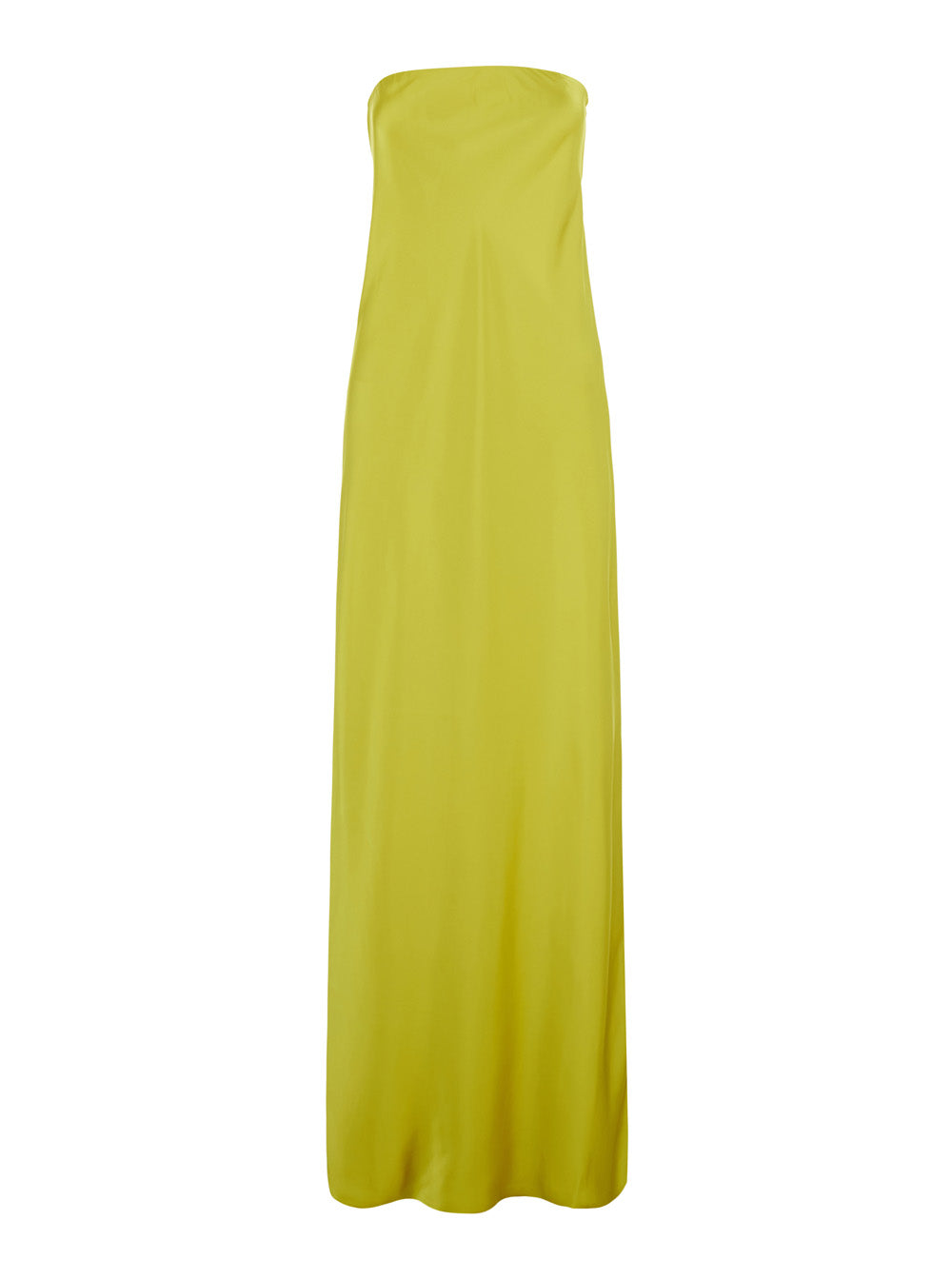 Strapless Tech Fabric Dress — Yellow