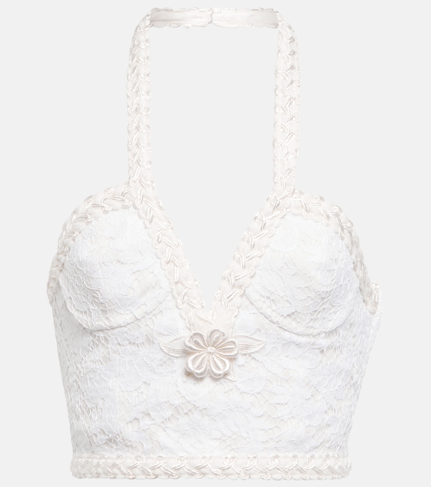 Alessandra Rich Lace bustier halter top