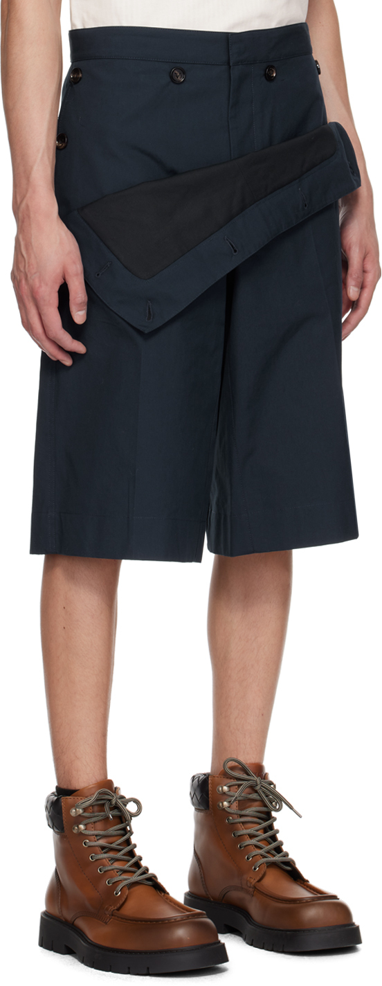 Bottega Veneta Navy Foldover Shorts