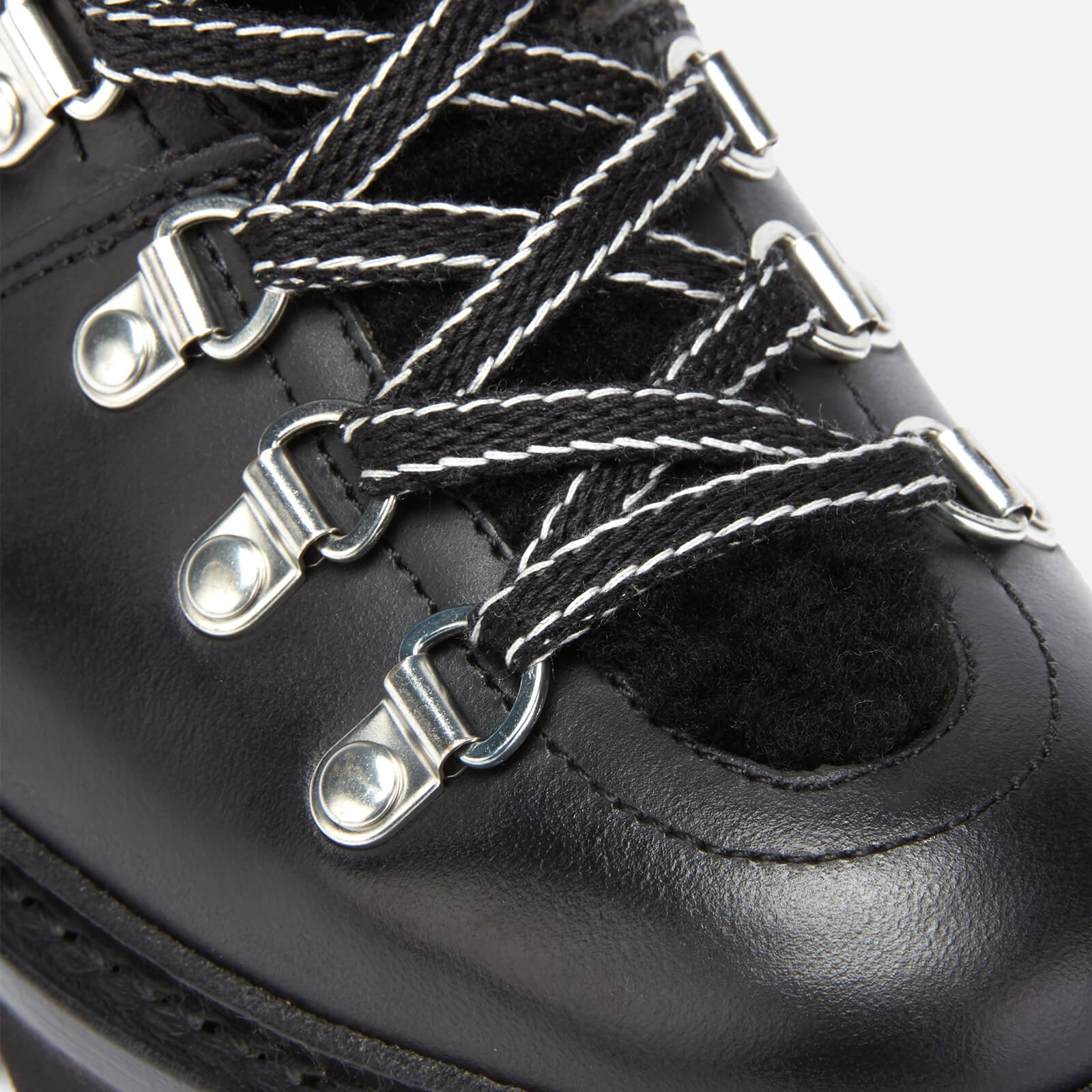 Grenson Women's Nanette Leather/Shearling Hiking Style Boots - Black - UK 3