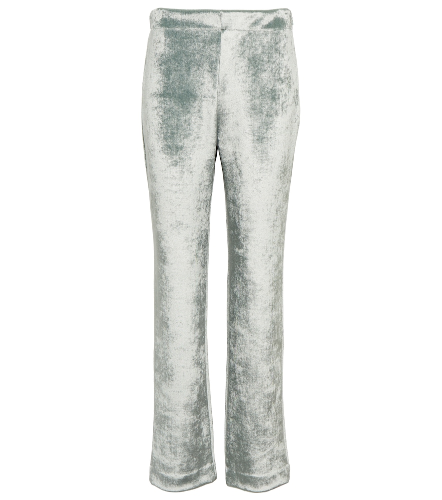 Straight-leg wool-blend pants