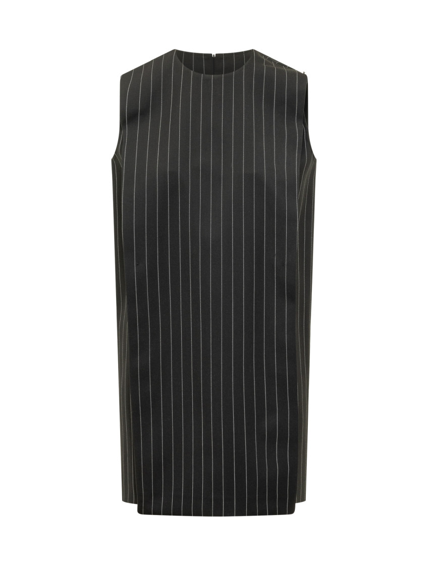 Black Stripes Round Neck Mini Dress
