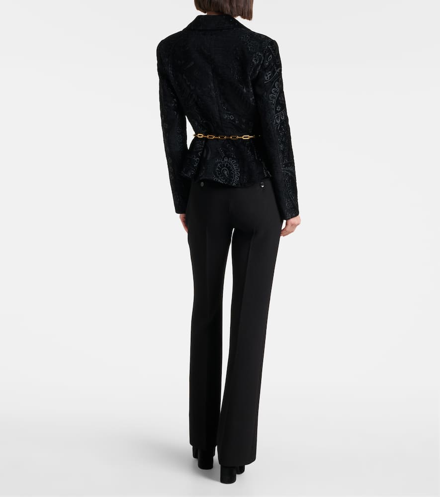 High-rise wool flared pants
