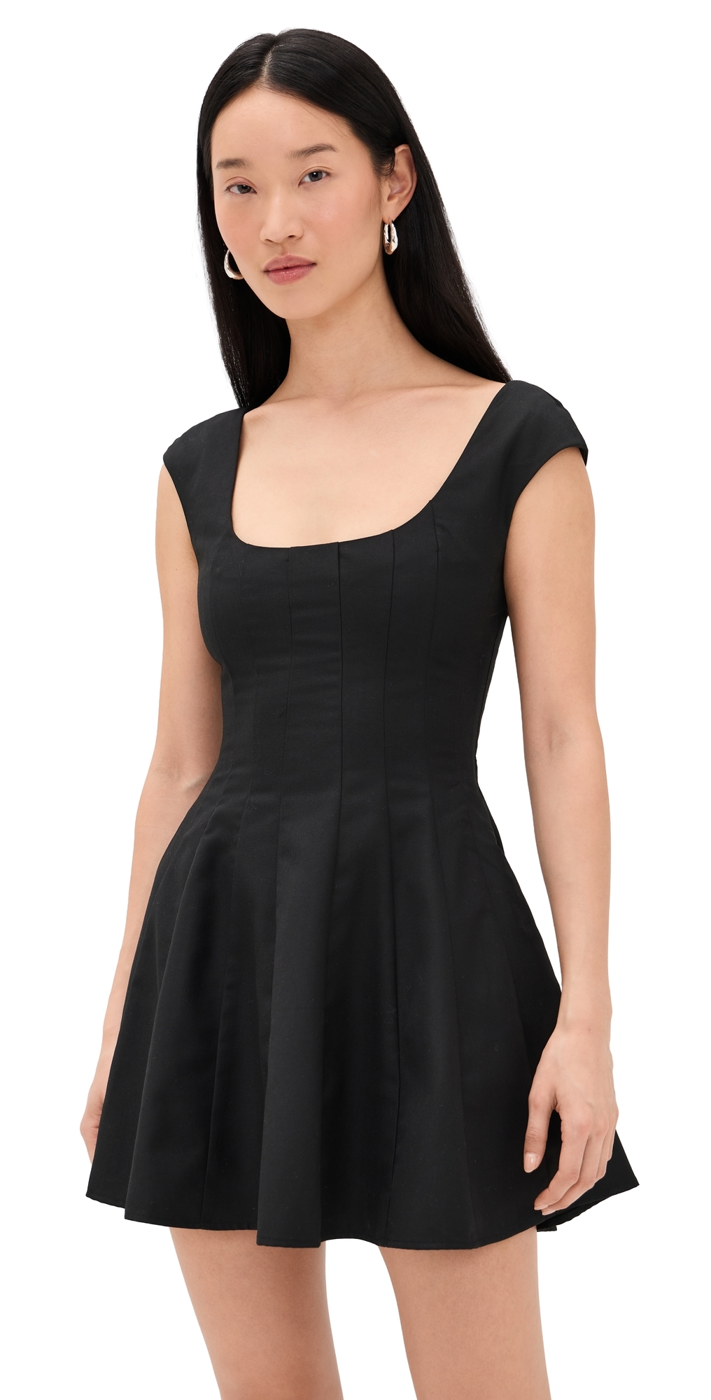 Leila Twill Mini Dress Black