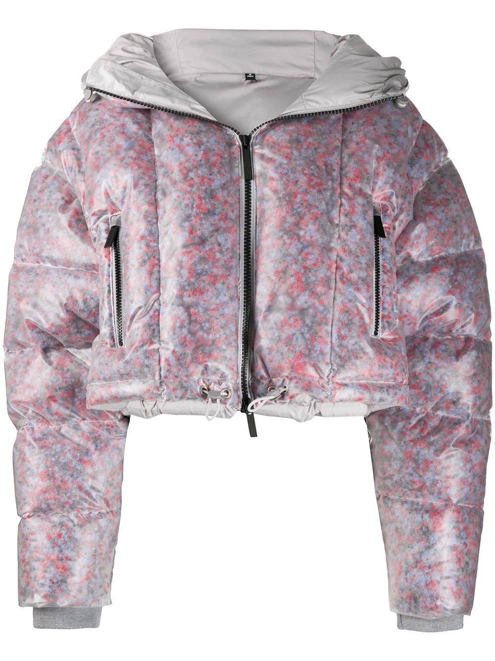 Cropped transparent padded jacket - Red