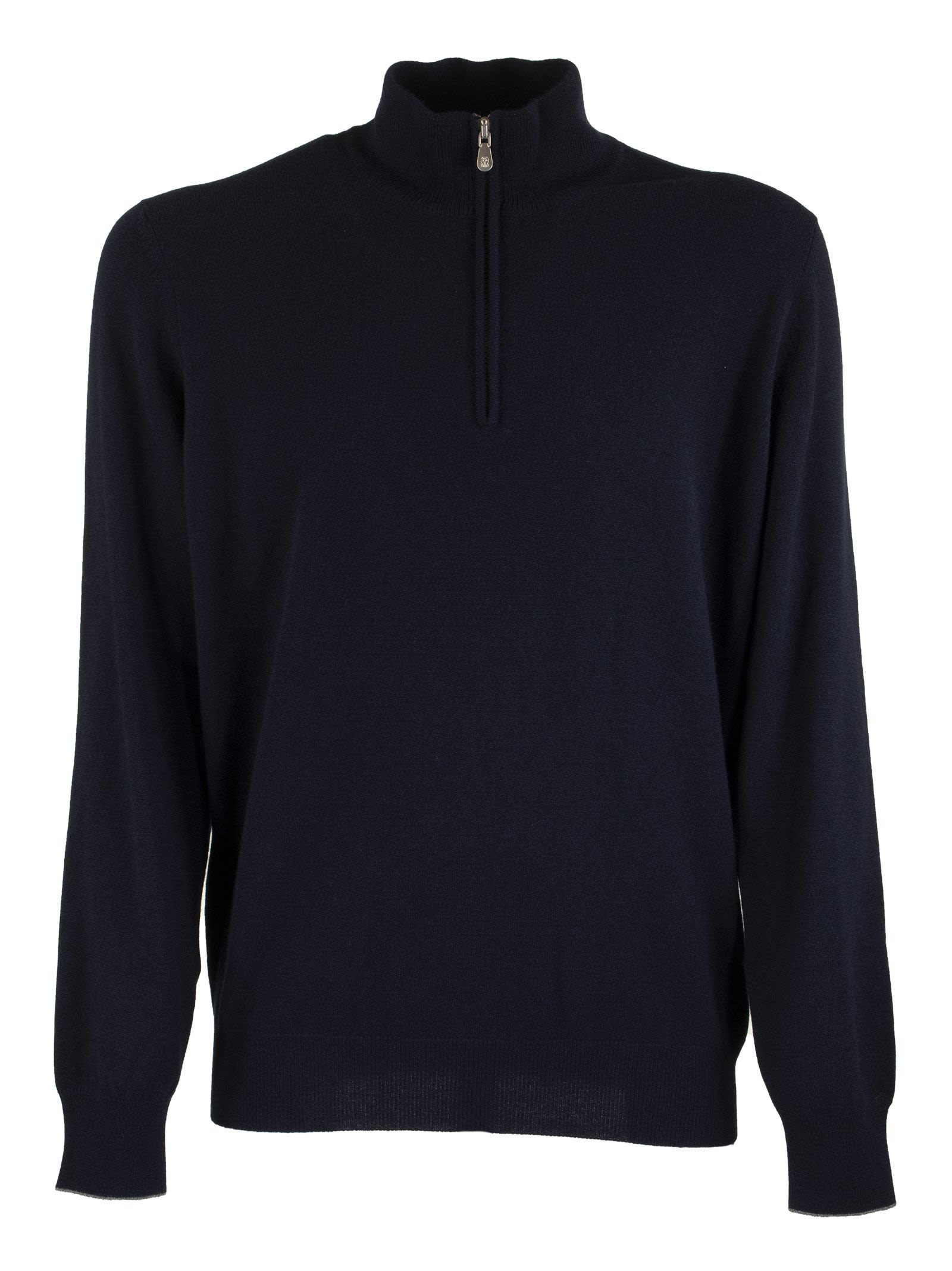 Cashmere Turtleneck Sweater With Zipper